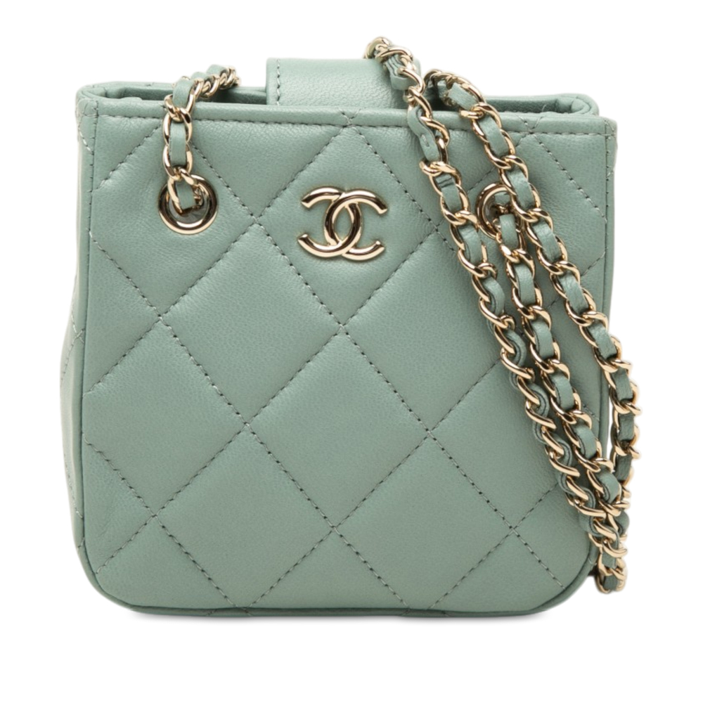Pre-Loved Chanel Mini CC Quilted Lambskin Chain Crossbody
